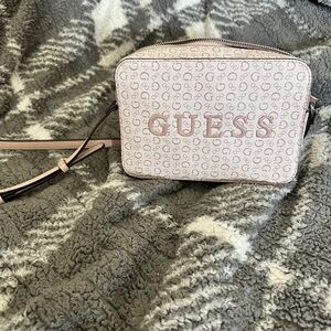 GUESS Light Pink Monogram Crossbody Bag